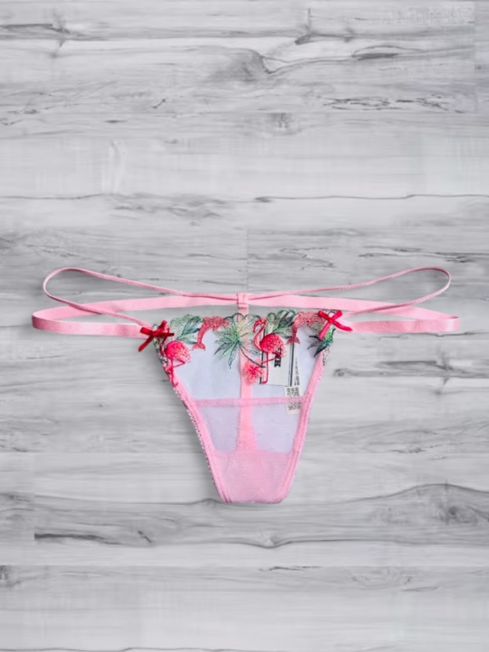 🆕🦩Flamingo A Go Go Strapy Thong PINK Victoria Secret NWT - Picture 4 of 13